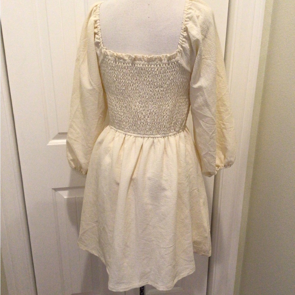 Sweet Lemons Elegant Cream Smocked Dress Size S - Picture 2 of 5